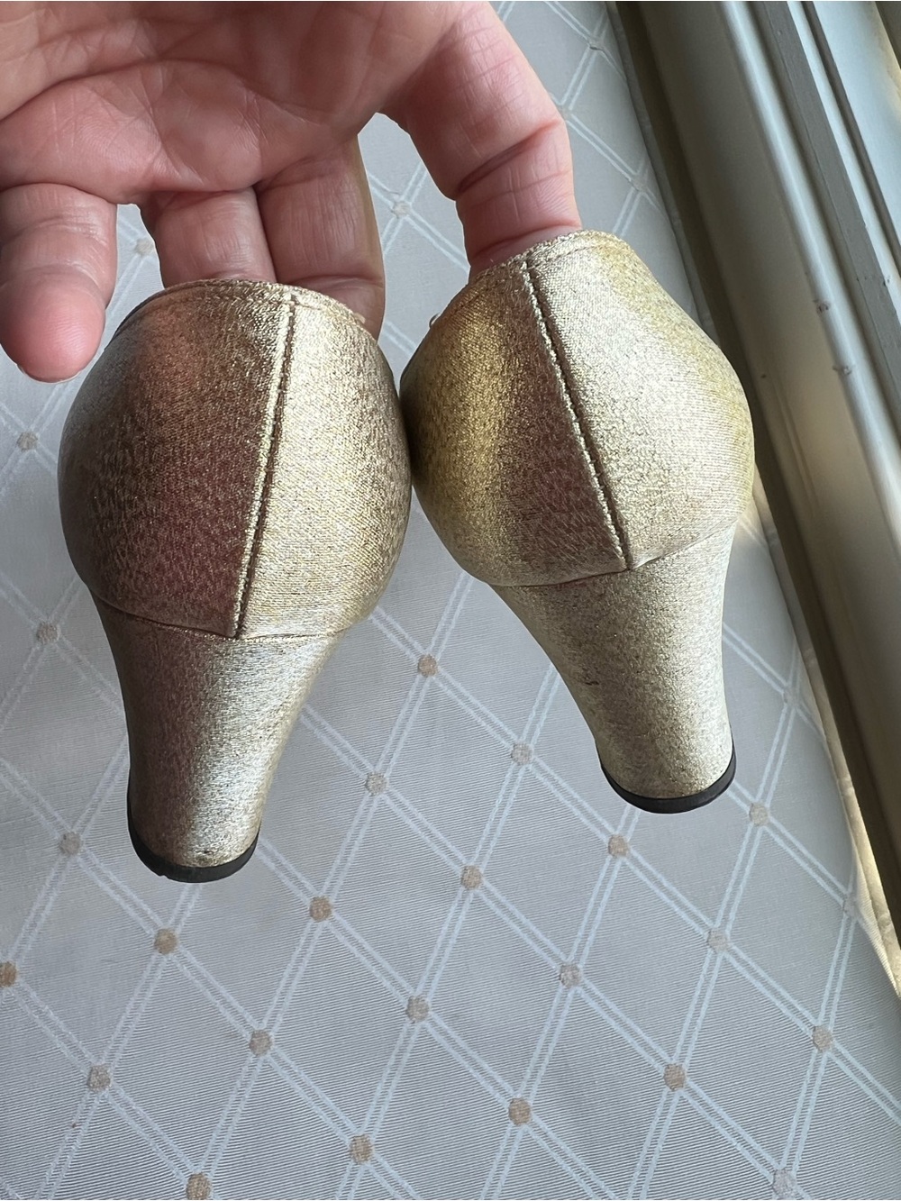 Vintage Balenciaga Custom Originals Gold Metallic Sparkle Pumps Heels 65B Rare - Picture 5 of 12